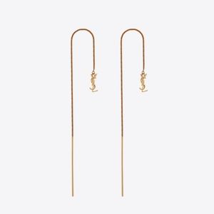 OPYUM YSL LONG THREADER EARRINGS IN METAL
